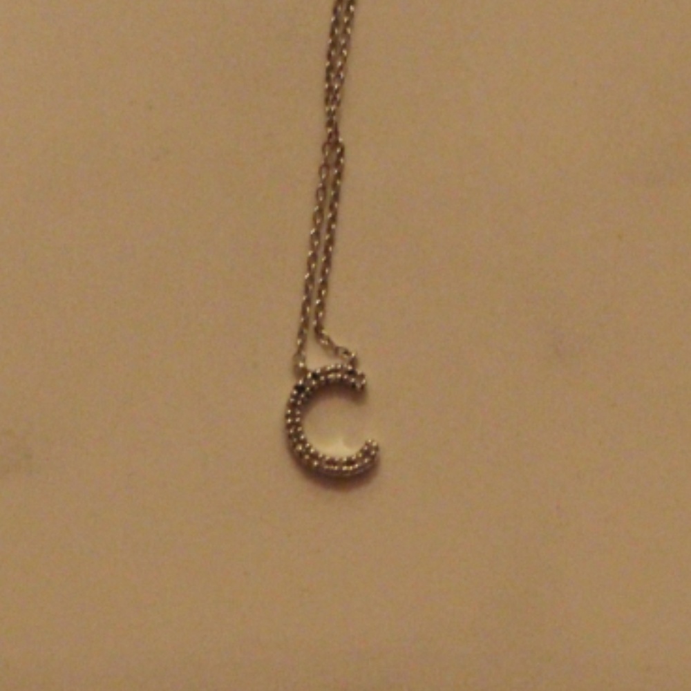 Dainty Silver C Initial Necklace
